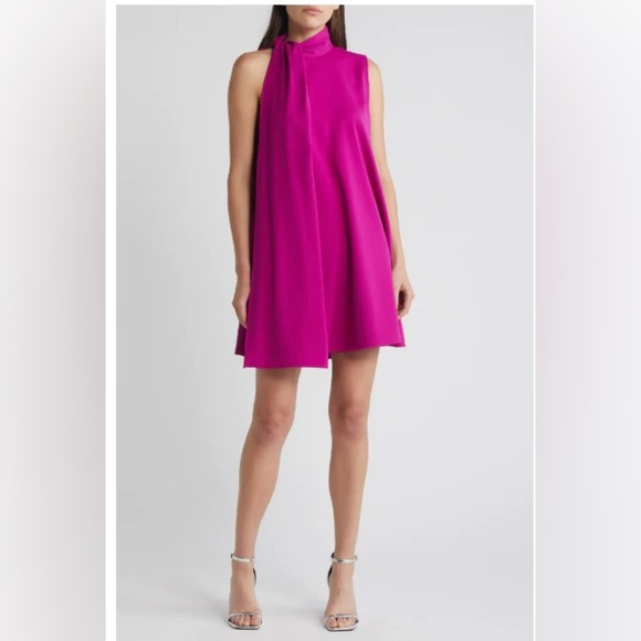 New EVE Black Halo Henna Cocktail Mini Dress Berry Plum Trapeze Sz M - Picture 2 of 13